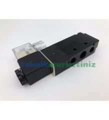 3/8'' Elektrikli 5/2 Pnömatik Yön Valfi 4V310-10 Tek Bobin-Yay Pnomatik Solenoid Valf