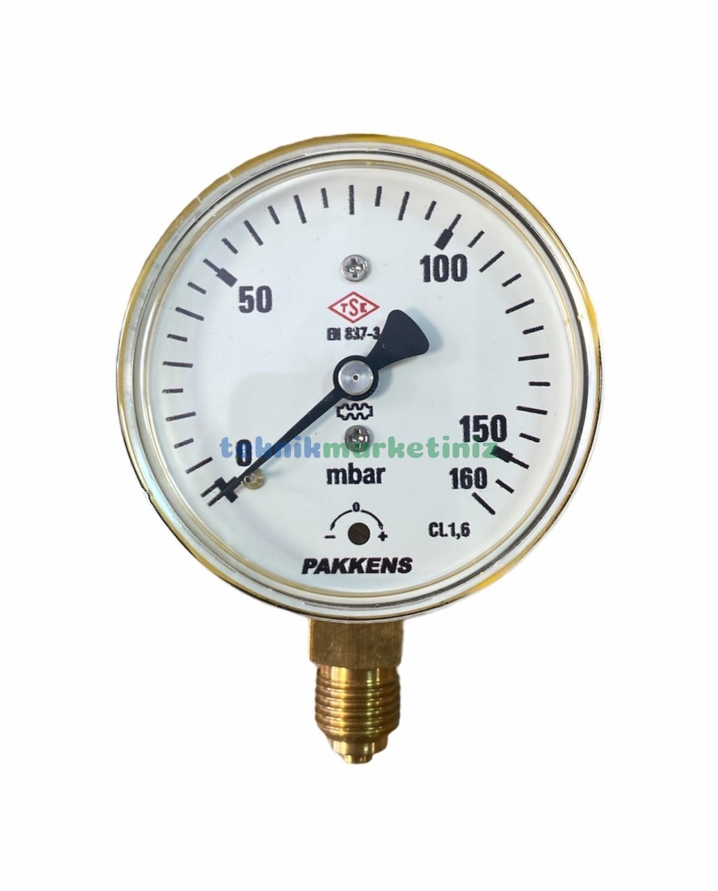 Ø63mm 0/160 Milibar Alttan Bağlantılı Kurutip Kapsül Diyaframlı Basınç Ölçer, Milibar Manometre G1/4'' CL1,6 PAKKENS