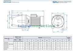 SPJ15T Jet Tipi Pompa 1,5 HP - 1,1KW, 380 Volt Trifaze, 70 mss, 3 Ton/saat, Jet Tip Kendinden Emişli Su Pompası