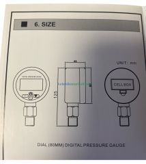 0/1000 Bar Dijital Manometre Bar,Psi,Kg/cm2,Kpa,Mpa Göstergeli, ±0.4% Hassasiyetli G1/4'' Ø80mm Dijital Basınç Göstergesi