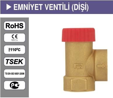 3/4'' İNÇ 2,5 BAR SABİT BASINÇLI EMNİYET VENTİLİ (DİŞİ)