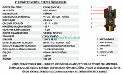 1'' 3 BAR Sabit Basınçlı Mühürlü CE Belgeli Emniyet Ventili YKS-178