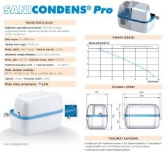 Sanicondens Pro 2 Ünite Girişli, Kombi, Klima vb. Drenaj Tahliye Pompası