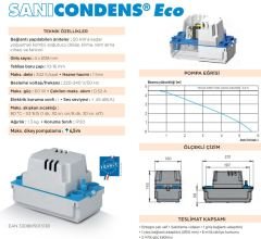 Sanicondens Eco 4 Ünite Girişli, Kombi, Klima, Fancoil vb. Drenaj Tahliye Pompası