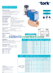 1/2'' Sıfır Basınç Normalde Kapalı Solenoid Vana TORK S1050.03.060 (0 - 6 BAR), Dolu Gövde Direk Çekmeli 0 Basınç Seri (6mm Orifis)