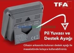 Kablosuz,Telsiz İç Ortam ve Havuz,Gölet Termometresi, Max-Min Fonksiyonlu TFA Dostmann MARBELLA 30.3066.01 TM832.1052.01