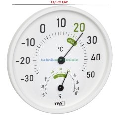 Analog, Mekanik İç veya Dış Ortam, Mekan, Oda Sıcaklık ve Nem Ölçeri, Termometre-Higrometre TFA Dostmann 45.2045.02 TM832.1021.02