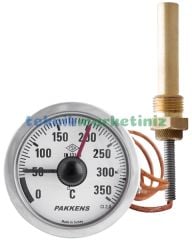 Ø60mm 0/120 C° Tek Elektrik Kontaklı Termometre, Gaz Dolgulu Sıcaklık / Hararet Ölçer, Arkadan Bağlantılı Panotip PAKKENS Microtac
