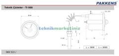 Ø60mm 0/160 C° Tek Elektrik Kontaklı Termometre, Gaz Dolgulu Sıcaklık / Hararet Ölçer, Arkadan Bağlantılı Panotip PAKKENS Microtac