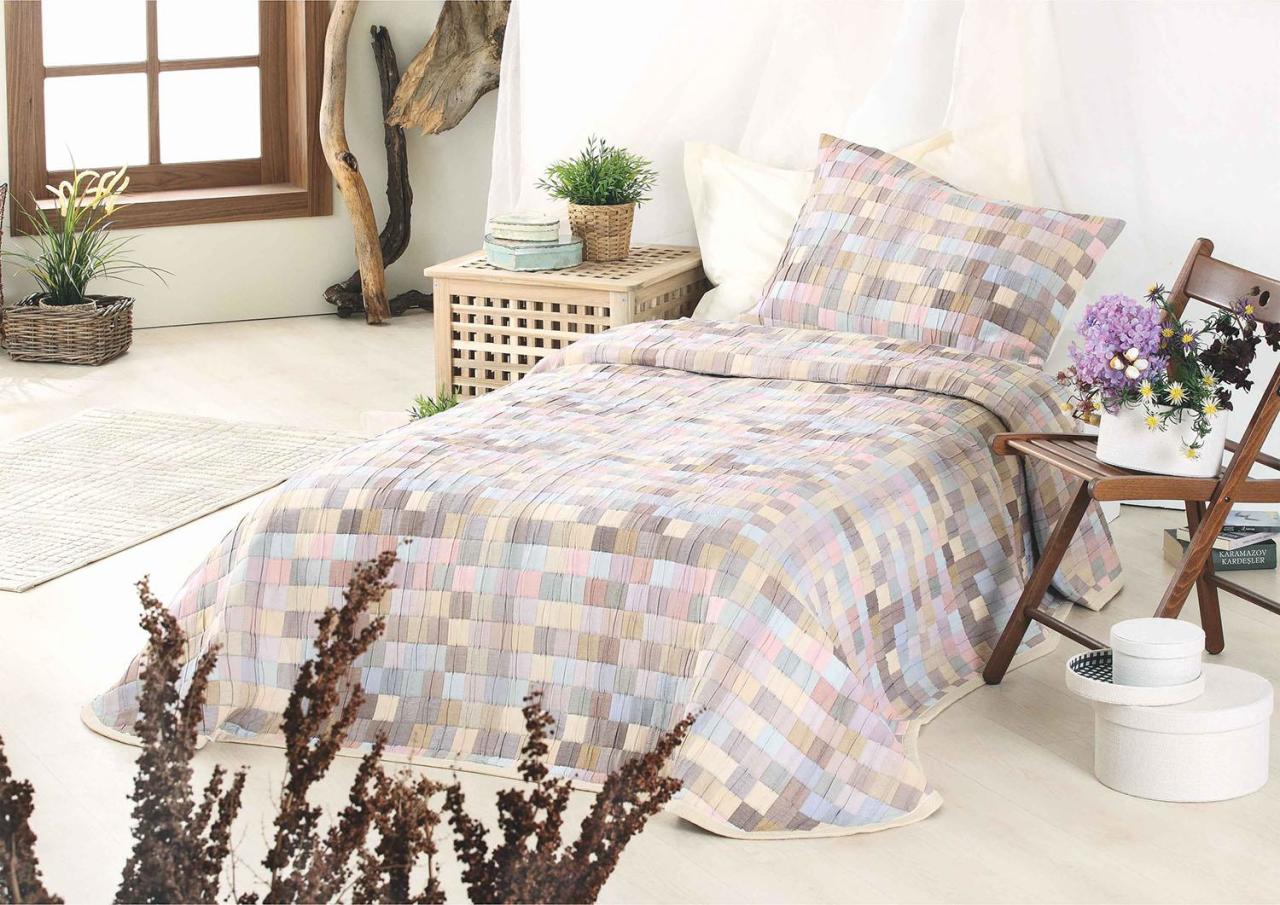 Patchwork Jakarlı Dokuma Yatak Örtüsü