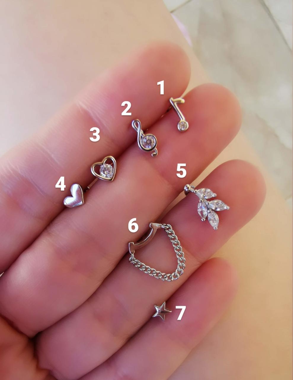 925 Ayar Gümüş Kıkırdak ve Tragus Piercingleri