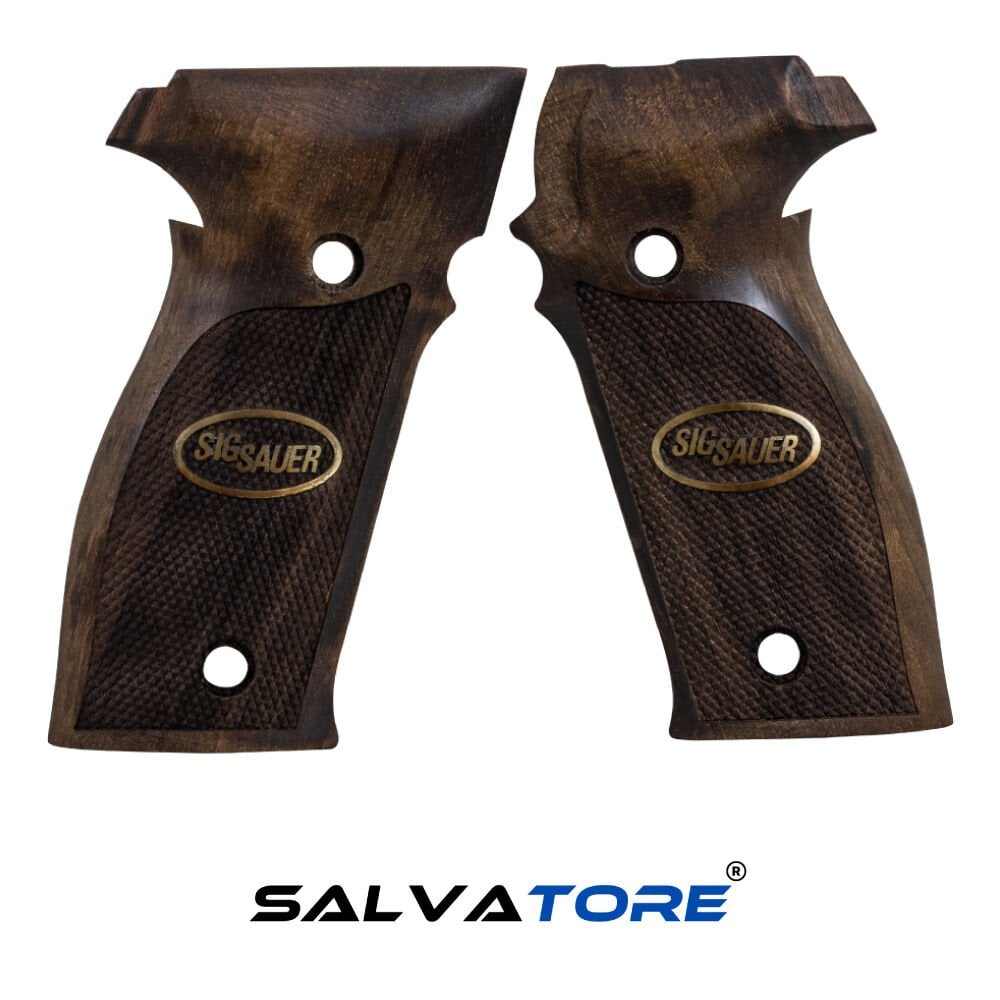 Salvatore Pistol Grips Revolver Grips For Sig Sauer P226 Handmade Walnut Gun Accessories With Metal Logo