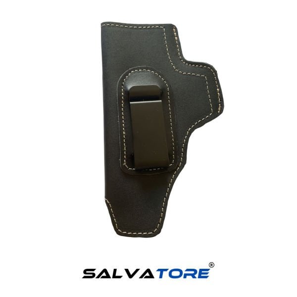 Salvatore Genuine Leather Glock 43 Handgun Holster with Durable Clips - Pistol Case for Airsoft & Concealed Carry