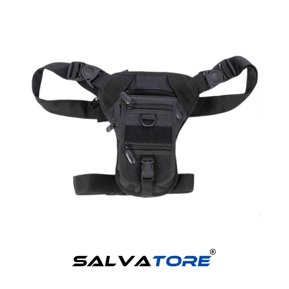 Salvatore Watertight Gun Carrier Purse - Black Waist & Leg Bag Belt Pack with Special Paneled Case for All Weapons and Accessories.