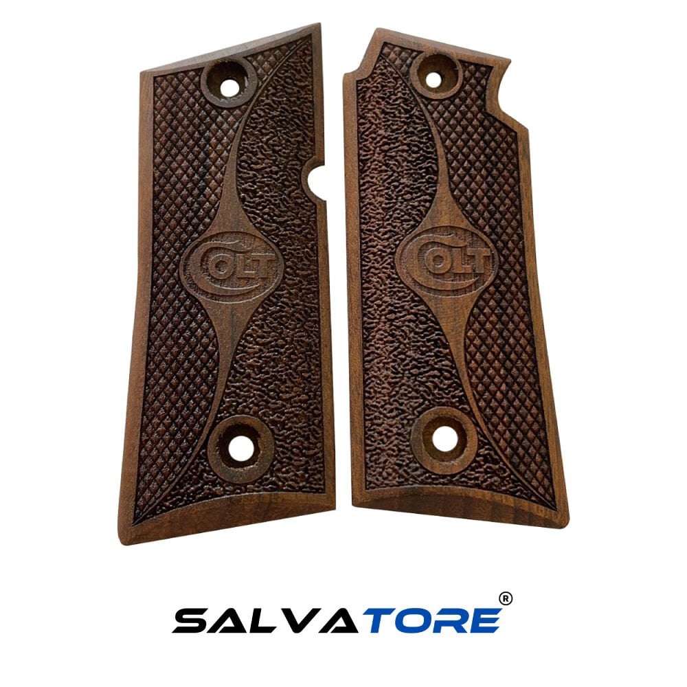 Salvatore Walnut Tactical Pistol Grip For Colt Mustang Full Size Shooting Airsoft Accessories