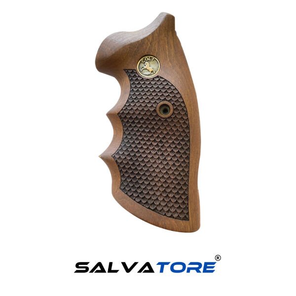 Salvatore Walnut Pistol Grips Handle Handmade With Pure Brass for Colt Python Tactical Airsoft Gun Hunting Accessoriess