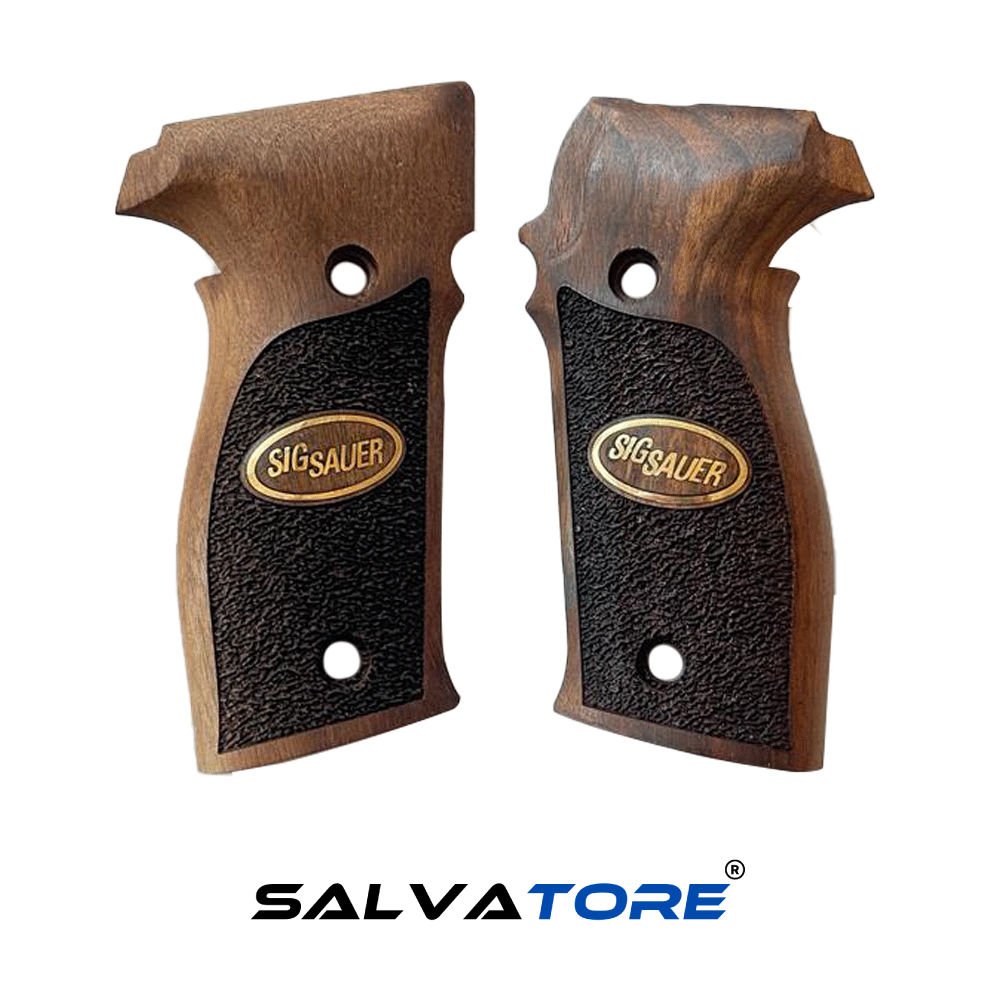 Salvatore Pistol Grips For Sig Sauer P229 Handmade Walnut Gun Accessories With Metal Logo