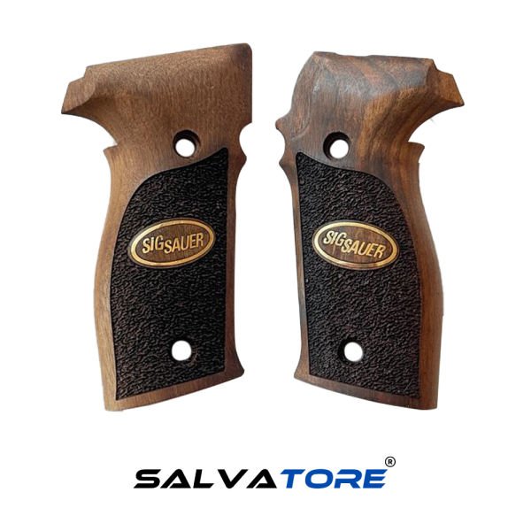 Salvatore Pistol Grips For Sig Sauer P229 Handmade Walnut Gun Accessories With Metal Logo