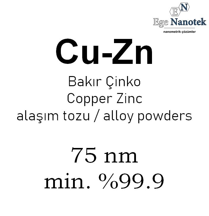 Bakır Çinko Alaşım Tozu 75 nm min. %99.9