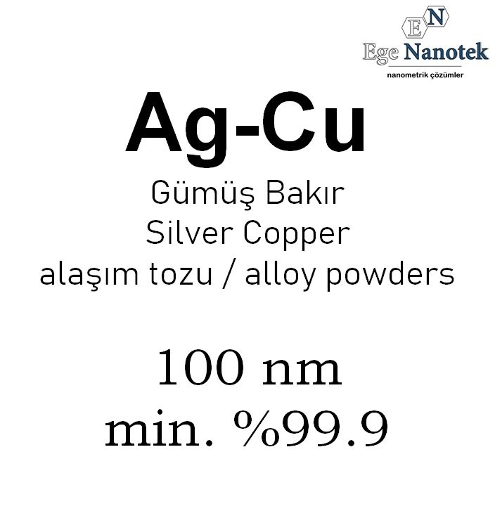 Gümüş Bakır Alaşım Tozu 100 nm min. %99.9