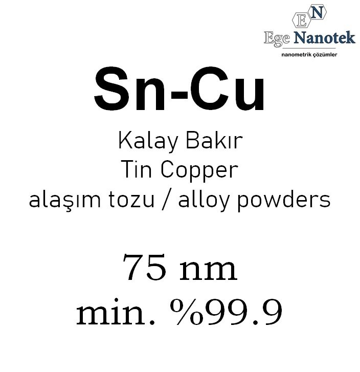 Kalay Bakır Alaşım Tozu 75 nm min. %99.9