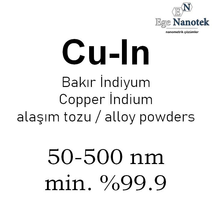 Bakır İndiyum Alaşım Tozu 50-500 nm min. %99.9