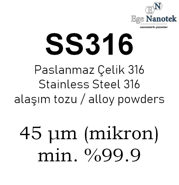 Paslanmaz Çelik 316 Tozu Stainless Steel 316 Tozu 45 mikron min. %99.9