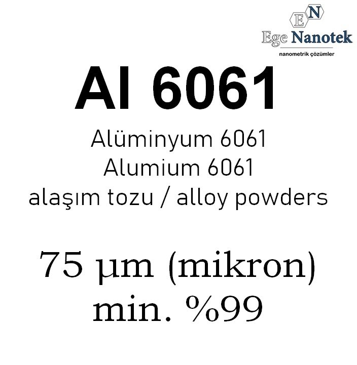 Alüminyum Al 6061 Alaşım Tozu 75 mikron min. %99