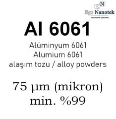 Alüminyum Al 6061 Alaşım Tozu 75 mikron min. %99