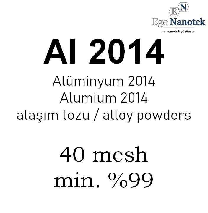 Alüminyum Al 2014 Alaşım Tozu 40 mesh min. %99