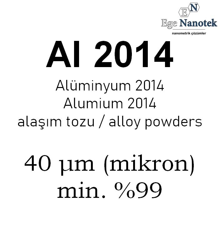 Alüminyum Al 2014 Alaşım Tozu 40 mikron min. %99