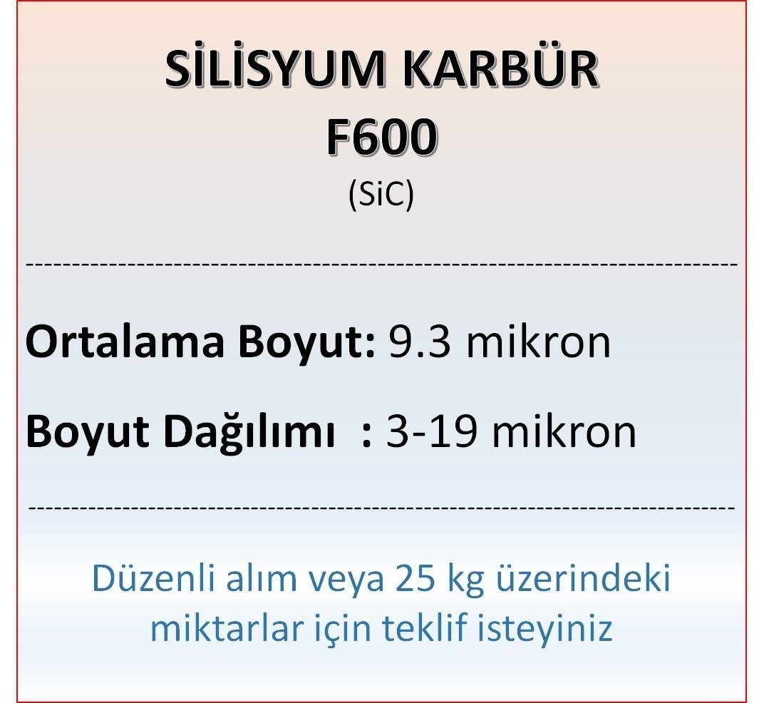 Silisyum Karbür F600 - SiC - 9.3 mikron