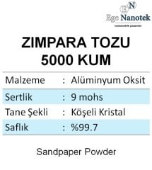 5000 Kum Zımpara Tozu Alüminyum Oksit Alümina P5000