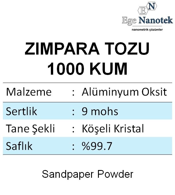1000 Kum Zımpara Tozu Alüminyum Oksit Alümina P1000