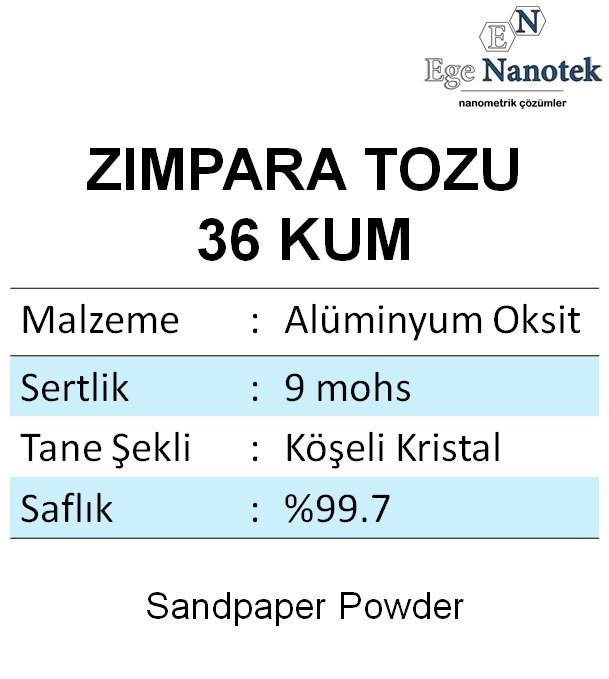 36 Kum Zımpara Tozu Alüminyum Oksit Alümina P36