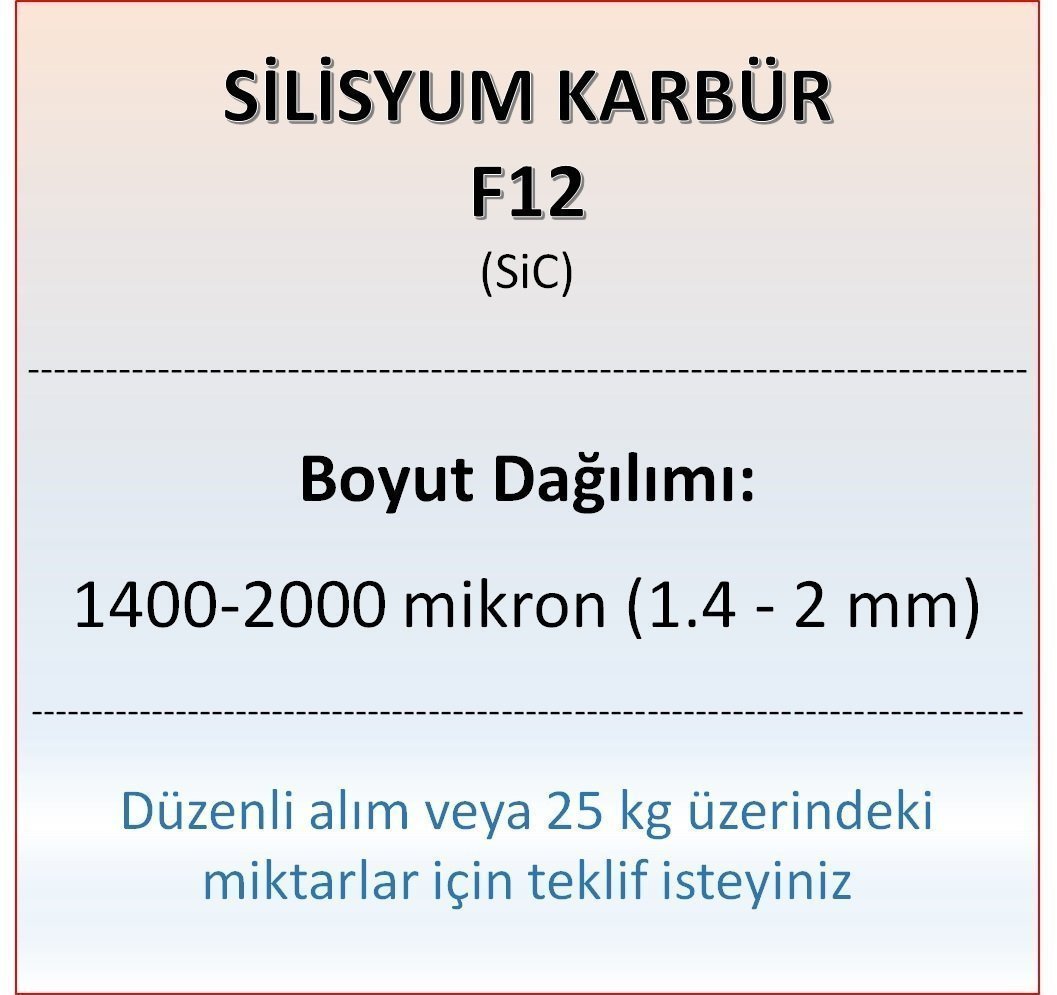 Silisyum Karbür F12 - SiC - 1400-2000 mikron