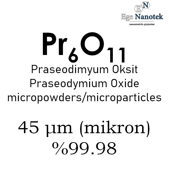 Mikronize Praseodim Oksit Tozu 45 mikron