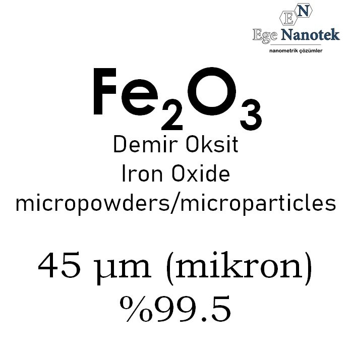 Mikronize Demir Oksit Fe2O3 Tozu 45 mikron