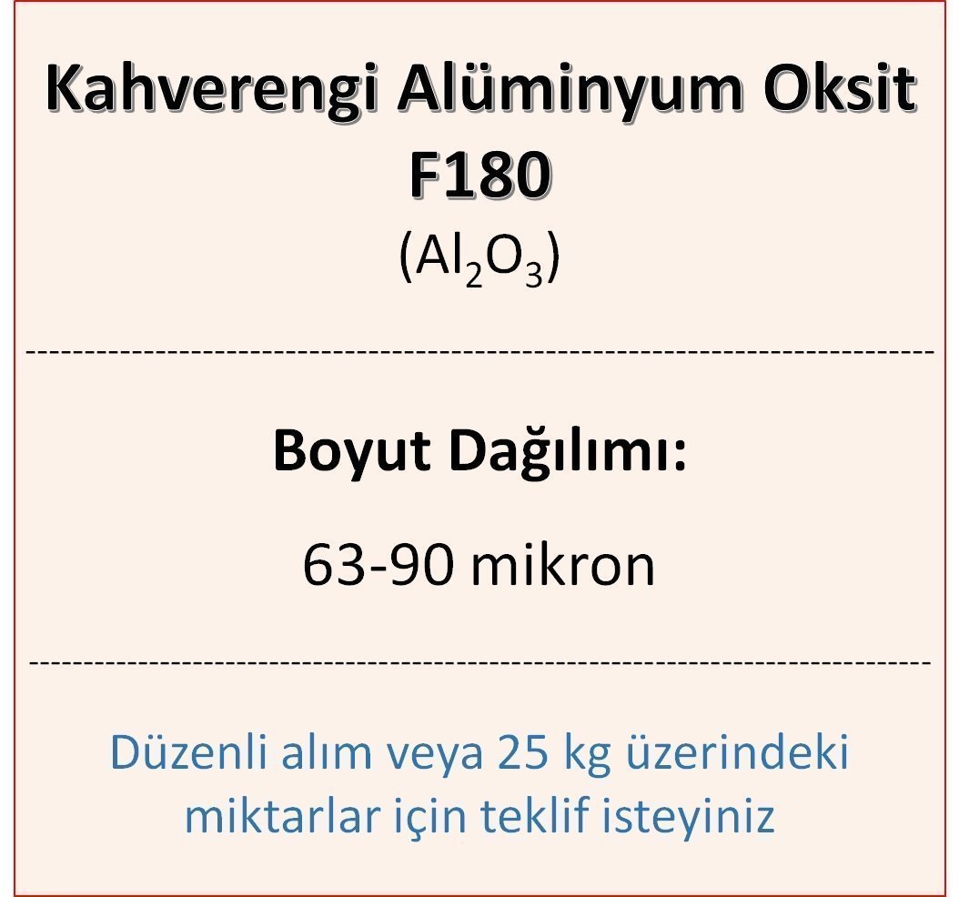 Kahverengi Alüminyum Oksit F180 - Al2O3 - 63-90mikron