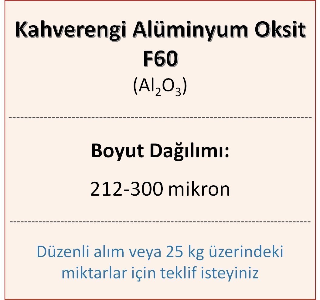 Kahverengi Alüminyum Oksit F60 - Al2O3 - 212-300mikron