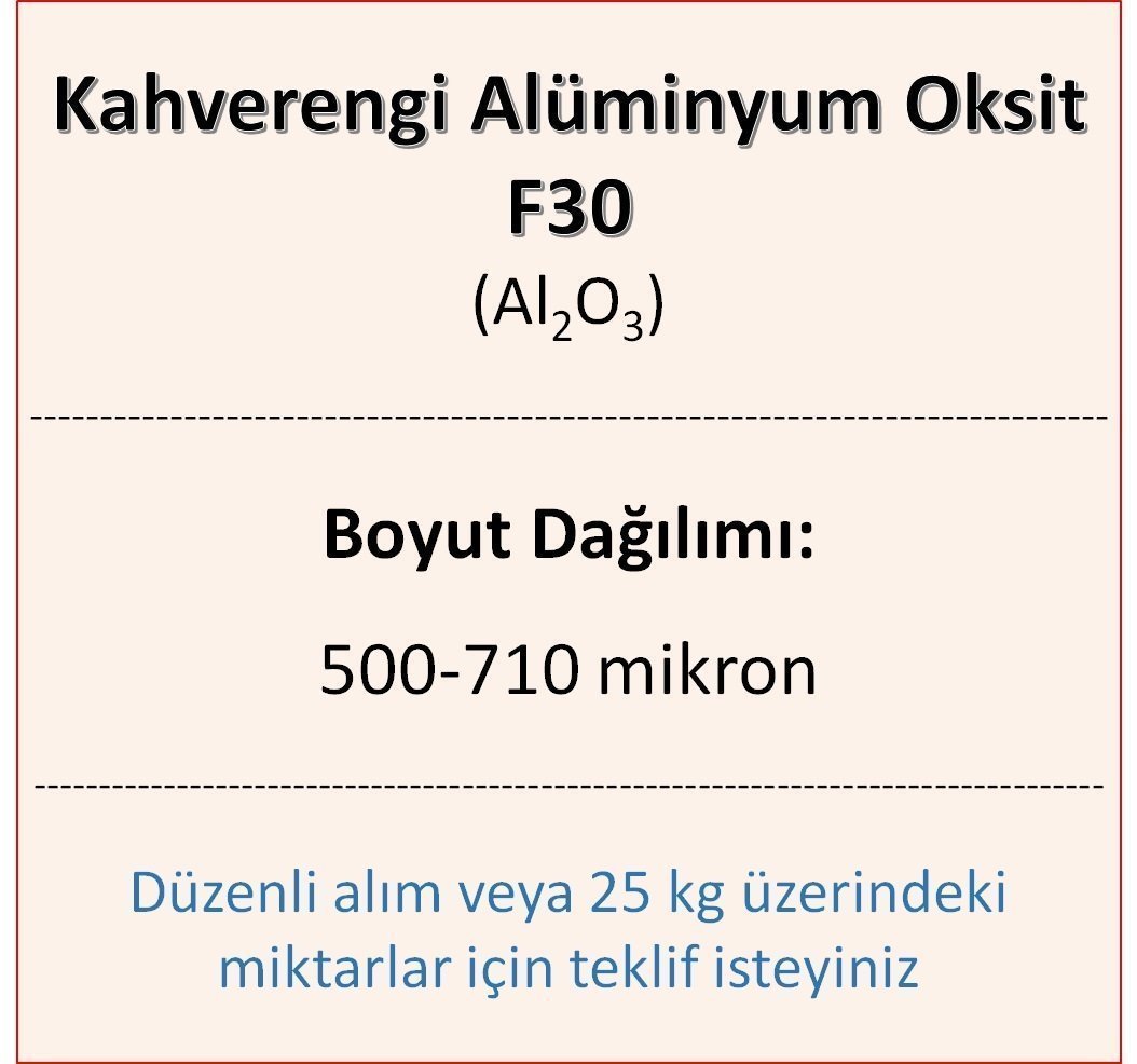 Kahverengi Alüminyum Oksit F30 - Al2O3 - 500-710mikron