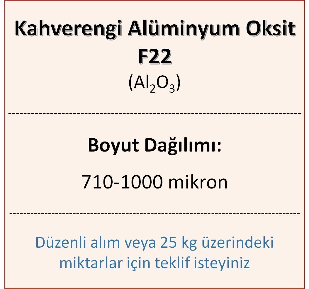 Kahverengi Alüminyum Oksit F22 - Al2O3 - 710-1000mikron