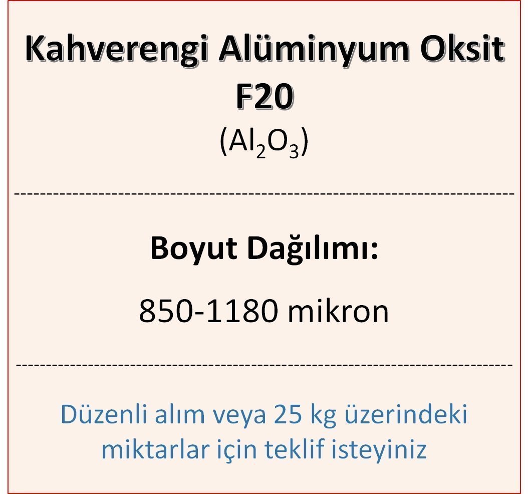 Kahverengi Alüminyum Oksit F20 - Al2O3 - 850-1180mikron