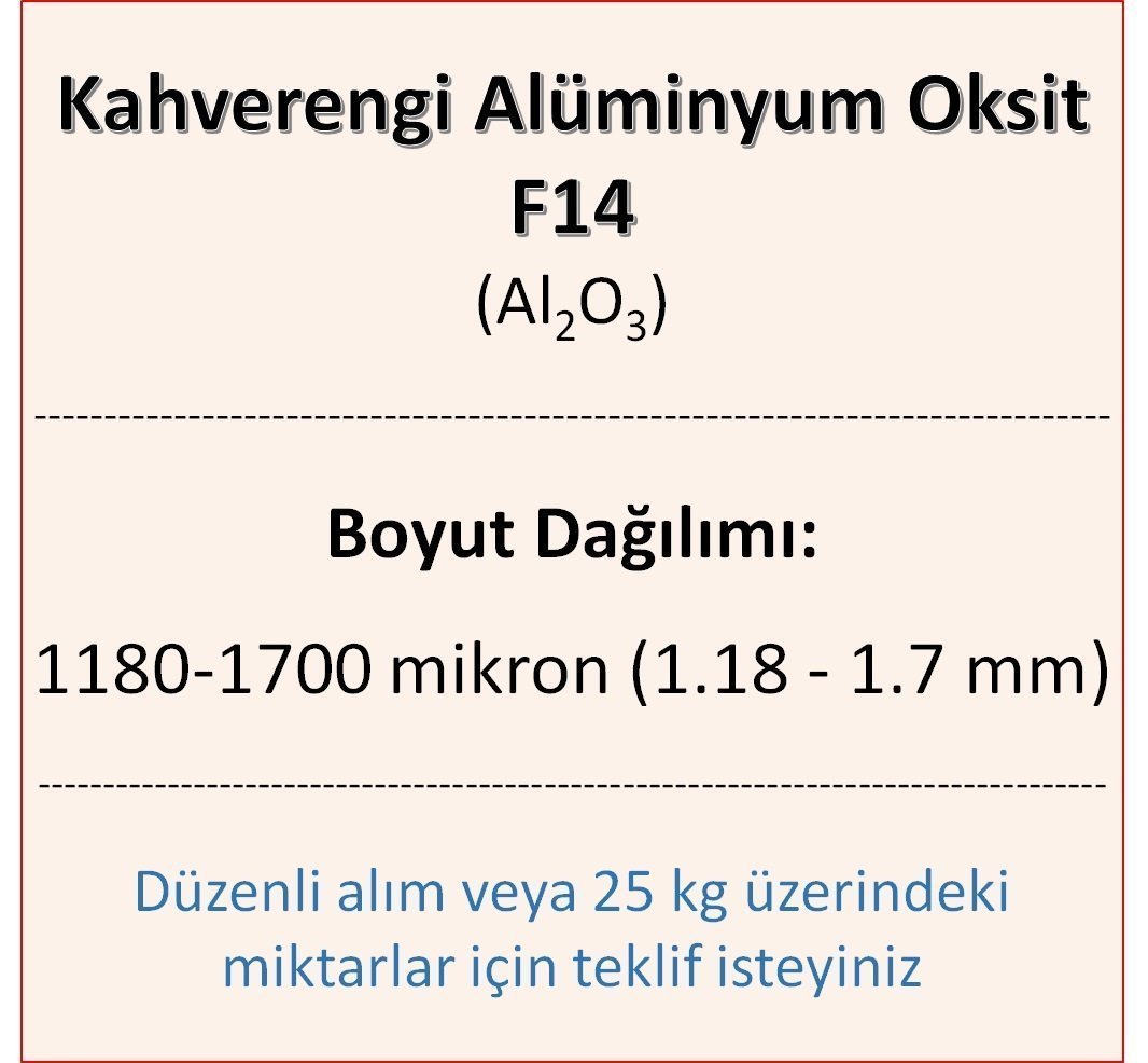 Kahverengi Alüminyum Oksit F14 - Al2O3 - 1180-1700mikron