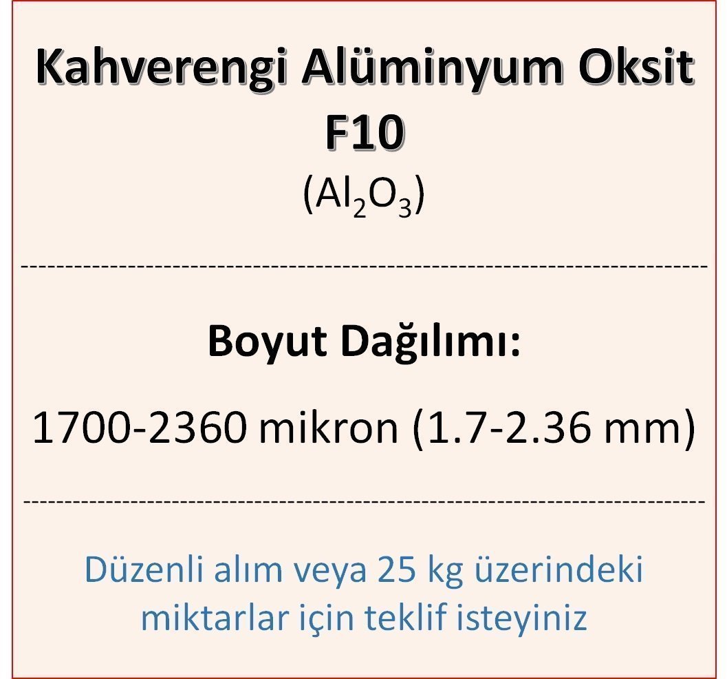 Kahverengi Alüminyum Oksit F10 - Al2O3 - 1700-2360mikron