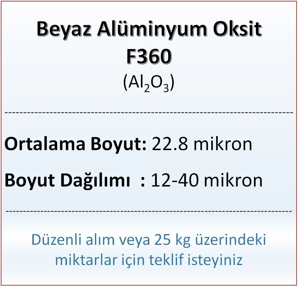 Alüminyum Oksit F360 - Al2O3 - 22.8 mikron