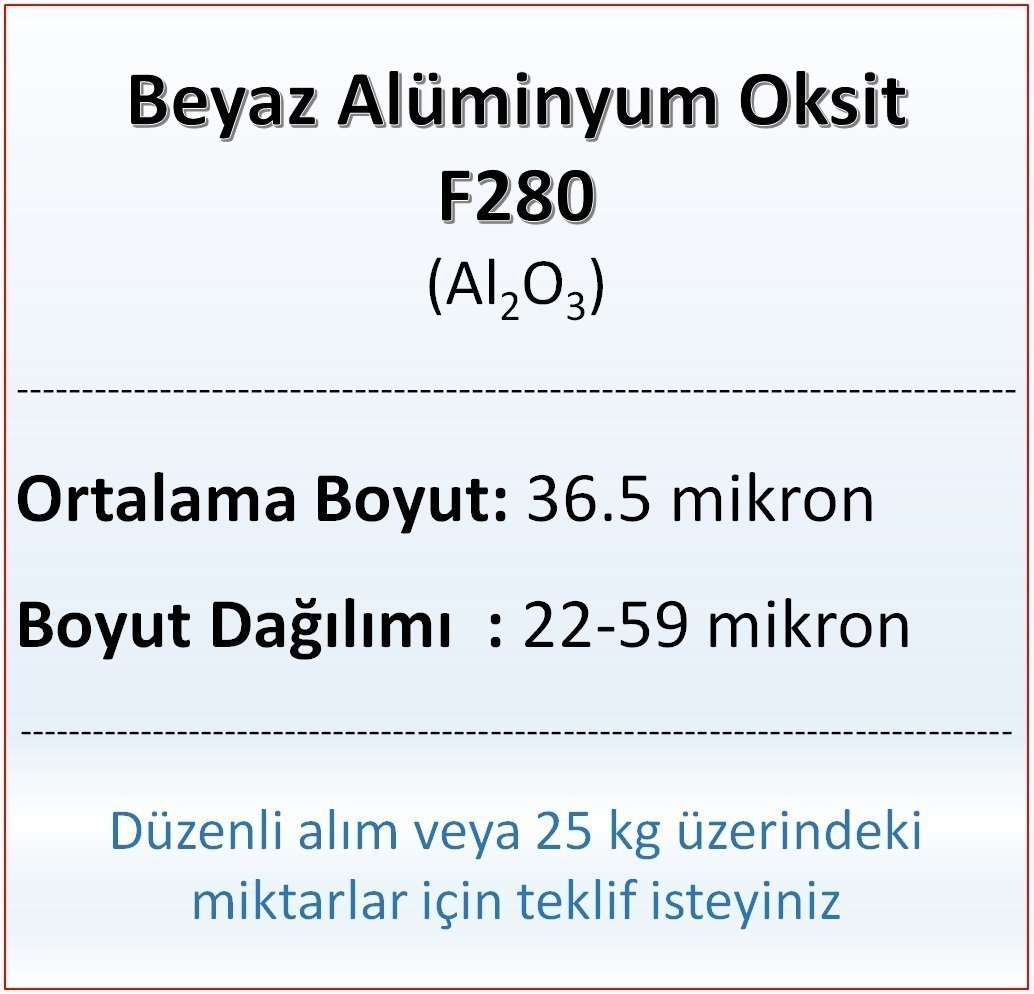 Alüminyum Oksit F280 - Al2O3 - 36.5 mikron