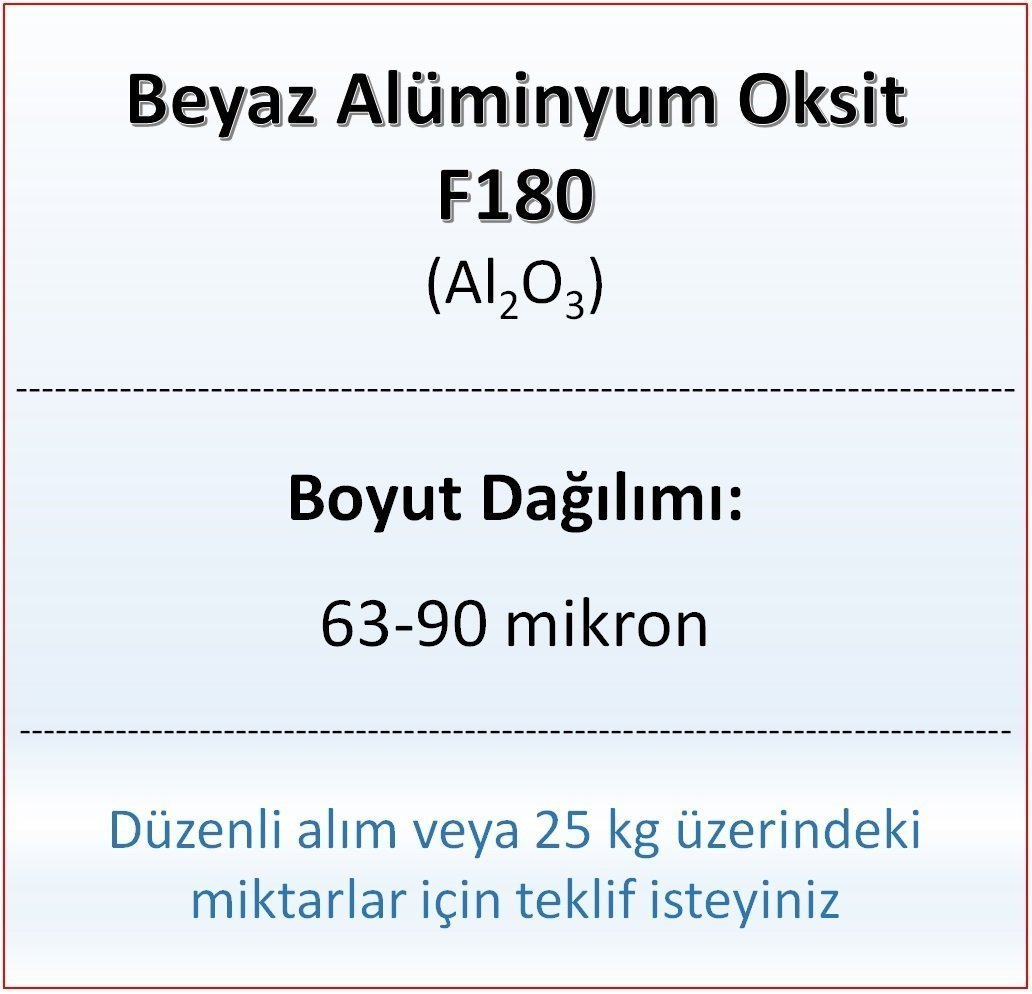 Alüminyum Oksit F180 - Al2O3 - 63-90mikron