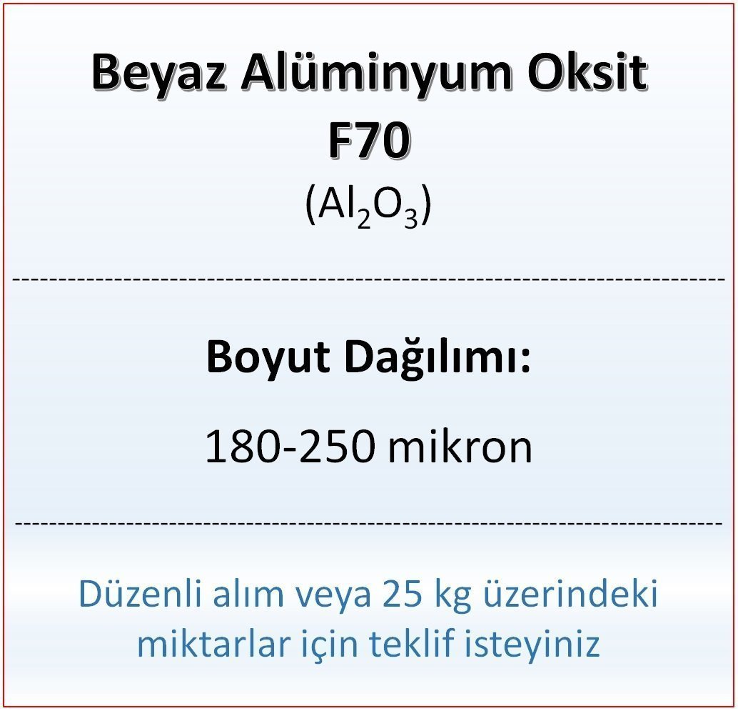 Alüminyum Oksit F70 - Al2O3 - 180-250mikron