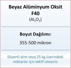 Alüminyum Oksit F40 - Al2O3 - 355-500mikron